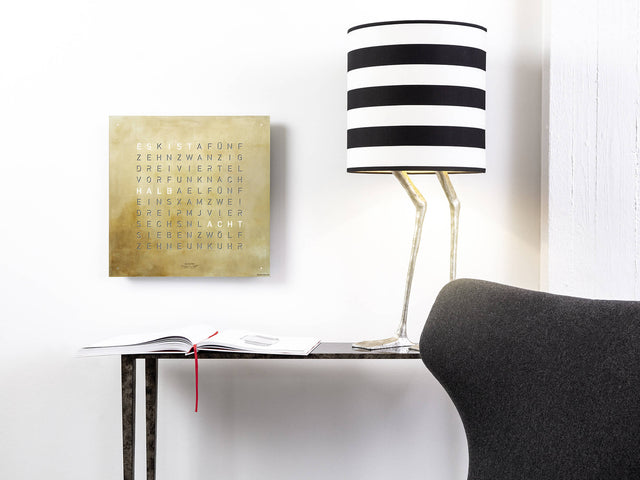 QLOCKTWO Earth 45 Creators Edition Silver & Gold Wall Clock Watch