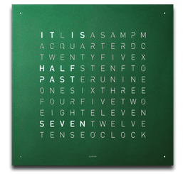 QLOCKTWO Earth 45 Green Velvet Wall Clock QT4ENRGVC