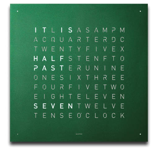QLOCKTWO Earth 45 Green Velvet Wall Clock QT4ENRGVC