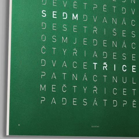 QLOCKTWO Earth 45 Green Velvet Wall Clock Watch