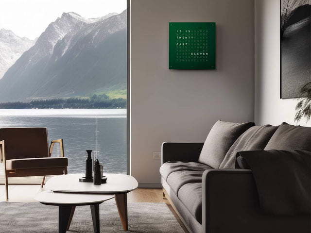 QLOCKTWO Earth 45 Green Velvet Wall Clock Watch