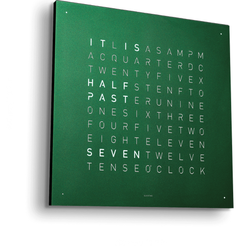 QLOCKTWO Earth 45 Green Velvet Wall Clock Watch