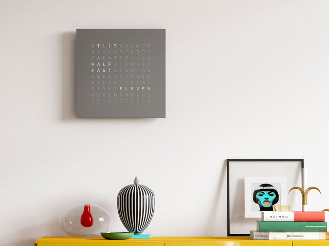 QLOCKTWO Earth 45 Grey Pepper Wall Clock Watch