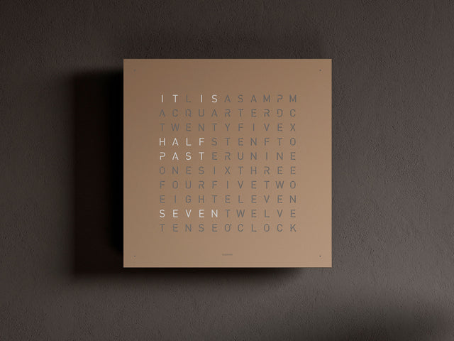 QLOCKTWO Earth 45 Hazelnut Wall Clock Watch