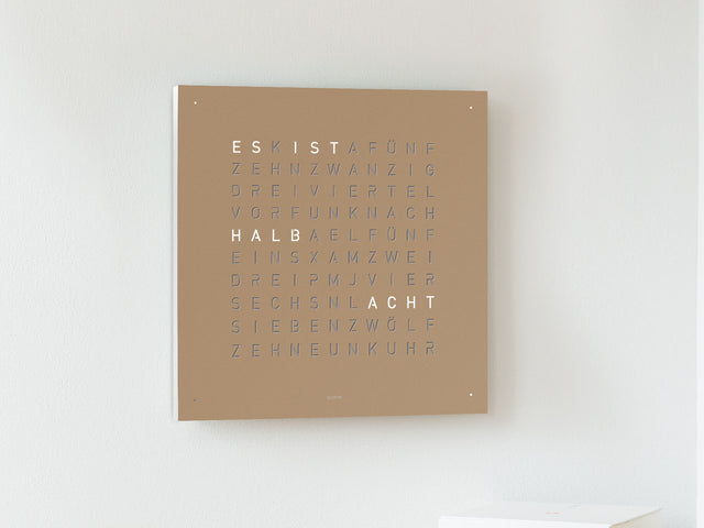 QLOCKTWO Earth 45 Hazelnut Wall Clock Watch