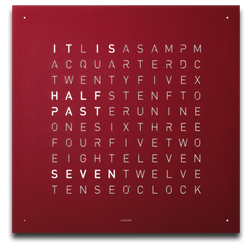 QLOCKTWO Earth 45 Red Velvet Wall Clock QT4ENRRVC