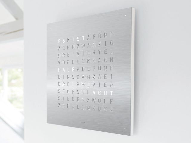 QLOCKTWO Earth 45 Stainless Steel Wall Clock Watch