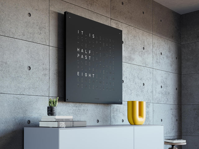 QLOCKTWO Earth 90 Black Pepper Wall Clock Watch