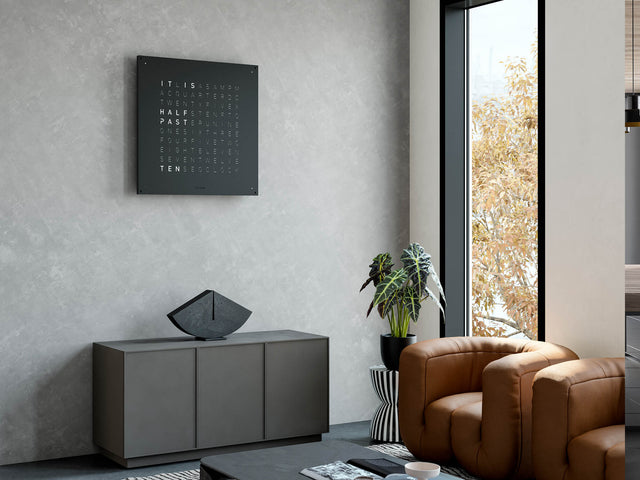 QLOCKTWO Earth 90 Black Pepper Wall Clock Watch