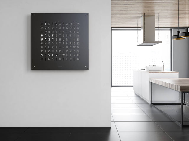 QLOCKTWO Earth 90 Black Pepper Wall Clock Watch