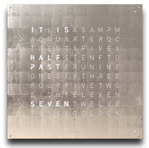 QLOCKTWO Earth 90 Creators Edition Platinum Wall Clock LG4ENPL