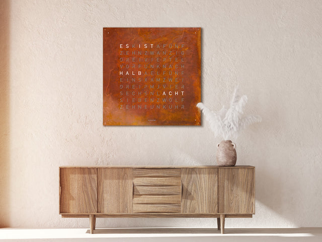 QLOCKTWO Earth 90 Creators Edition Rust Wall Clock Watch