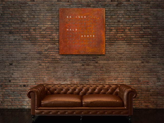 QLOCKTWO Earth 90 Creators Edition Rust Wall Clock Watch