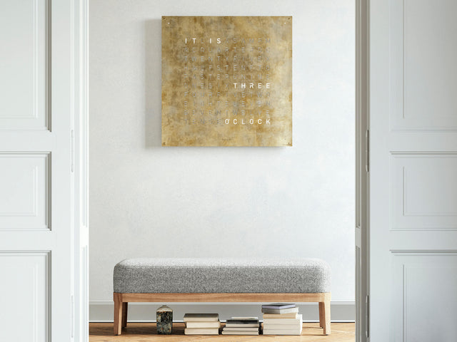 QLOCKTWO Earth 90 Creators Edition Silver & Gold Wall Clock Watch