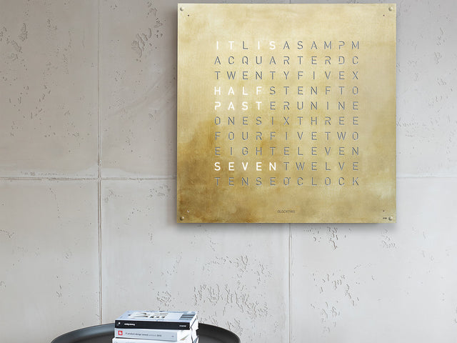 QLOCKTWO Earth 90 Creators Edition Silver & Gold Wall Clock Watch