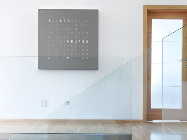 QLOCKTWO Earth 90 Grey Pepper Wall Clock Watch