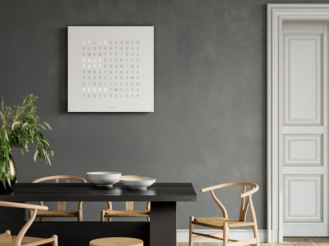 QLOCKTWO Earth 90 White Pepper Wall Clock Watch