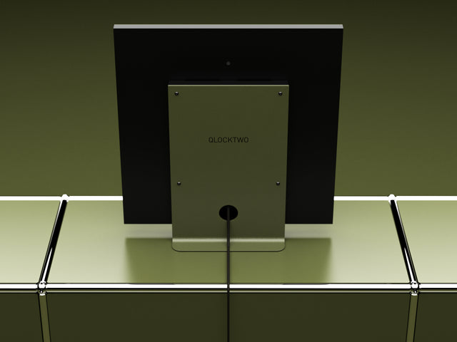 QLOCKTWO Earth 45 Olive Green Wall Clock Set Watch