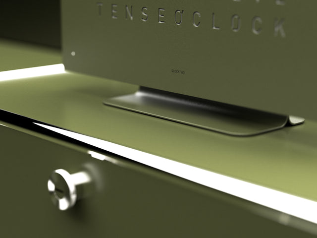 QLOCKTWO Earth 45 Olive Green Wall Clock Set Watch