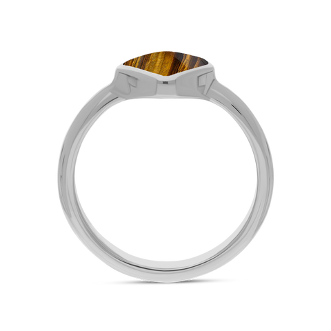 Sterling Silver Tigers Eye Cushion Ring, R406