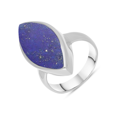 Sterling Silver Lapis Lazuli Marquise Ring, R837.