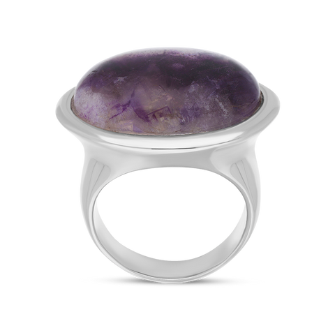 Sterling Silver Blue John Wide Oval Flow Ring, R839.