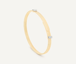 Marco Bicego Masai 18ct Yellow Gold Thin Coil 0.06ct Diamond Bangle