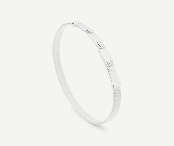Marco Bicego Masai 18ct White Gold Coil 0.09ct Diamond Bangle
