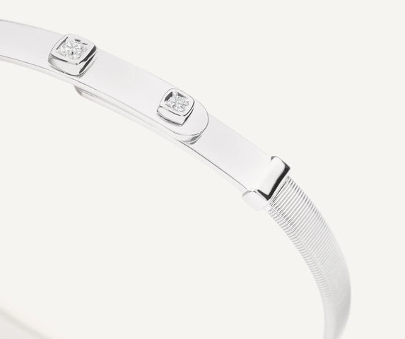 Marco Bicego Masai 18ct White Gold Coil 0.09ct Diamond Bangle