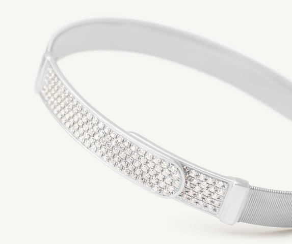 Marco Bicego Masai 18ct White Gold Coil 0.8ct Diamond Bangle
