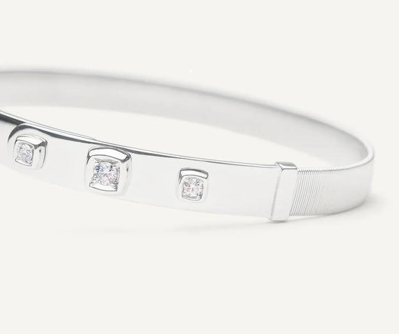 Marco Bicego Masai 18ct White Gold Coil 0.21ct Diamond Bangle