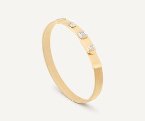Marco Bicego Masai 18ct Yellow Gold Coil 0.21ct Diamond Bangle