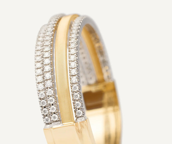Marco Bicego Masai 18ct Yellow Gold Coil 2.83ct Diamond Bangle