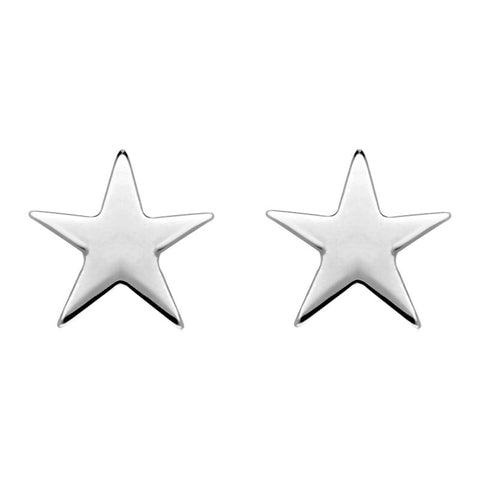 Sterling Silver Star Stud Earrings, E2481.
