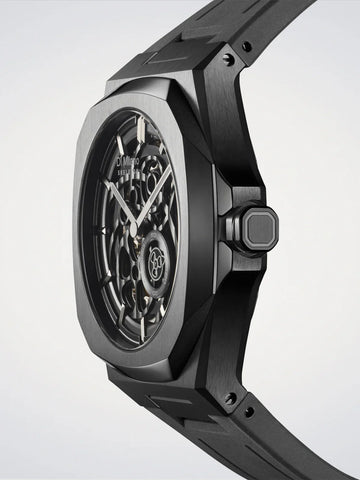 D1 Milano Jet Black Skeleton Watch