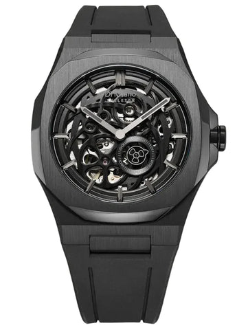 D1 Milano Jet Black Skeleton Watch