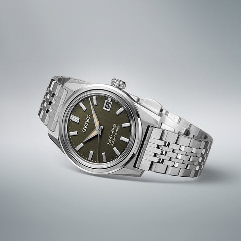 King Seiko KSK Olive Suede 6R 3 Day Power Reserve