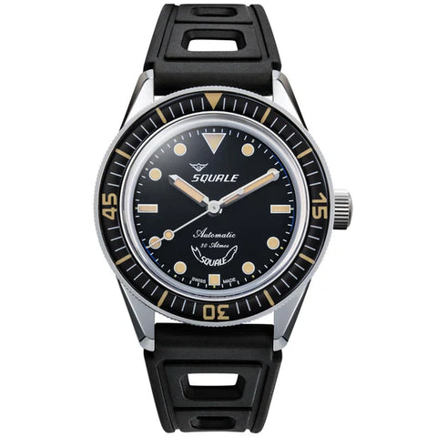 Squale SUB-37 Legend Black Dial Rubber Strap