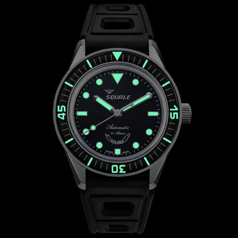 Squale SUB-37 Legend Black Dial Rubber Strap