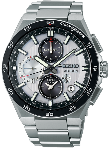 Seiko Astron Watch Silvery Night 5X GPS Solar Chronograph SSH153J1