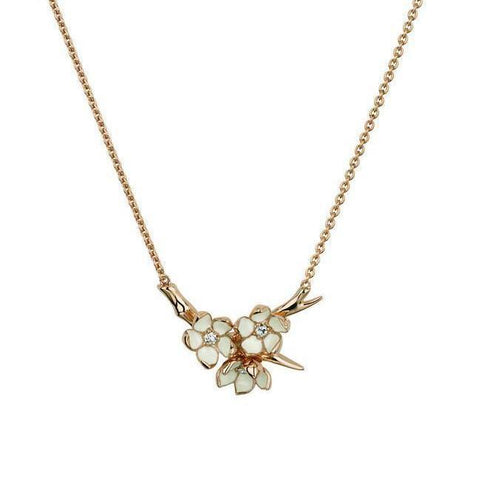Shaun Leane Cherry Blossom Rose Gold Vermeil 0.15ct Diamond Necklace, CB008.RVWHNOS.