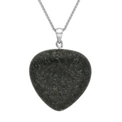 Silver Plate Preseli Large Carved Heart Necklace P2246C