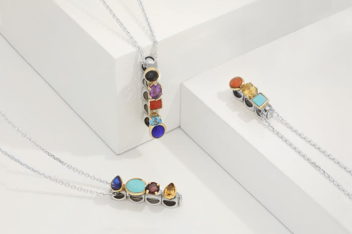 9ct Yellow Gold Sterling Silver Carnelian Stepping Stones 5mm Round Charm