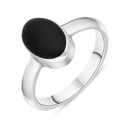 Sterling Silver Whitby Jet Heritage Oval Shaped Ring. R499.