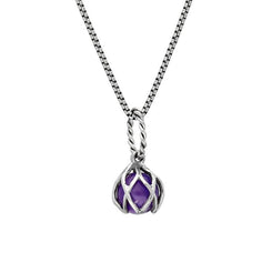 Sterling Silver Amethyst Emma Stothard Silver Darling 6mm Float Charm Necklace, P3584.