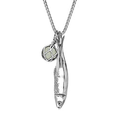Sterling Silver Emma Stothard Silver Darling Green Quartz Float Medium Charm Necklace, P3594.