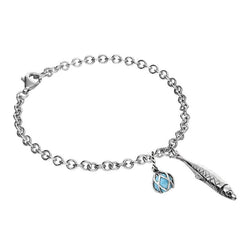 Sterling Silver Emma Stothard Silver Darling Turquoise Float Charm Bracelet, B1204.