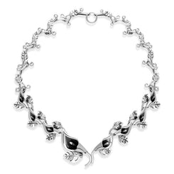 Sterling Silver Graduating Calla Lily Necklace, N921.