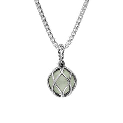 Sterling Silver Green Quartz Emma Stothard Silver Darling 10mm Float Charm Necklace, P3586.