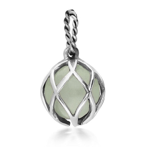 Sterling Silver Green Quartz Emma Stothard Silver Darling 10mm Float Charm, G971.